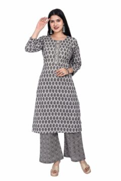 Women Floral Printed Regular Pure Cotton Kurta with Trousers